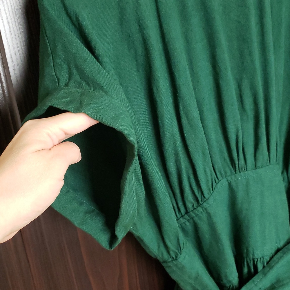 Seaside Tones Linen Kimono Wrap Dress - Picture 9 of 11